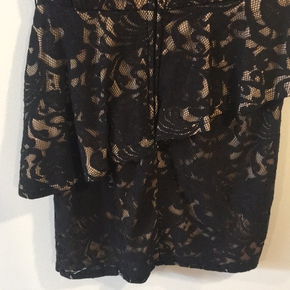 BCX Black/Beige Dantele Inspired Mini Dress - Picture 8 of 8